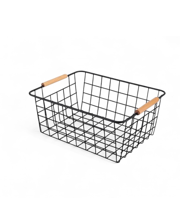 [6916466171625] CANASTO ORGANIZADOR METAL NEGRO  28X21.5X12