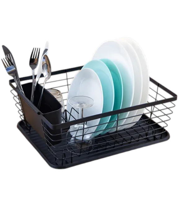 ESCURRIDOR DE PLATOS 1 PISO METAL NEGRO COOL